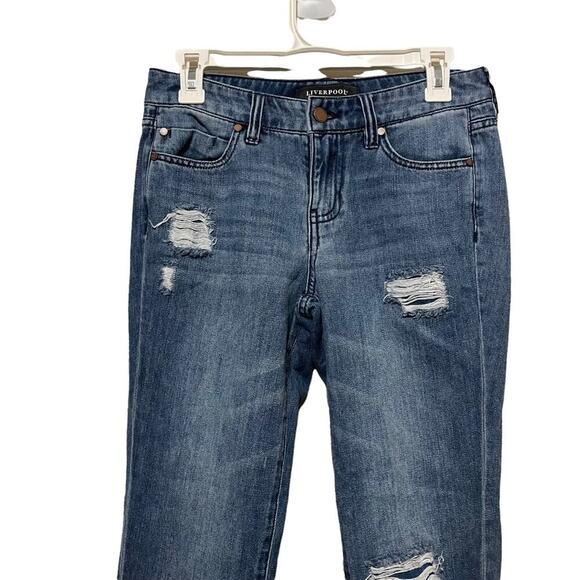 Liverpool Distressed Crop Boyfriend Jeans - Picture 2 of 12